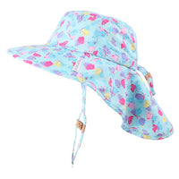Sun Hat with Neck Cape - Butterfly