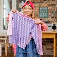 Purple striped t-shirt, child