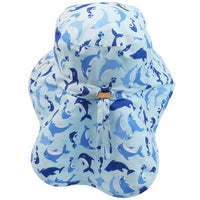Sun Hat with Neck Cape - Dolphin