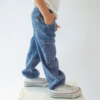 Blue jeans with heart patch, child