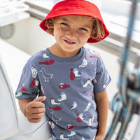 BLUE T-SHIRT WITH ALL OVER PRINT, CHILD