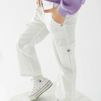 CREAM JEANS WITH CARGO POCKETS, CHILD