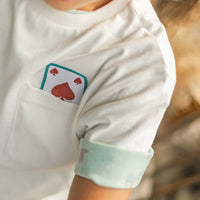 Cream T-shirt with back illustration, child