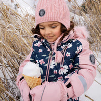 One Piece Play Snowsuit Printed Navy Flowers