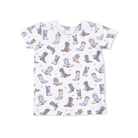 Cowboy Boots - Short Sleeve Loungewear Set