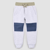 Blue Patched Light Grey Joggers