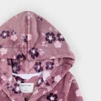 Floral Print on Twilight Plush Robe