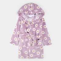 Daisies Print on Violet Plush Robe