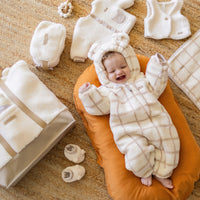 Cream sherpa one piece, newborn