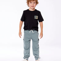 Organic Cotton Graphic Tee Black And Multicolored Dino