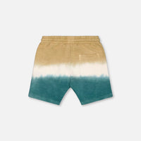 French Terry Short Gradient Beige And Teal
