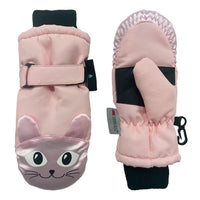 GIRLS ANIMAL FACE SKI MITTENS