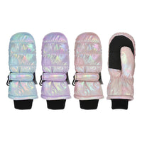 GIRLS IRIDESCENT QUILTED SKI MITTEN