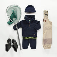 NAVY CASUAL PANTS IN FRENCH TERRY, BABY