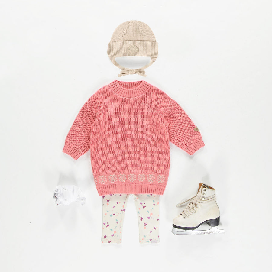 PINK CASHMERE KNITTED DRESS, BABY