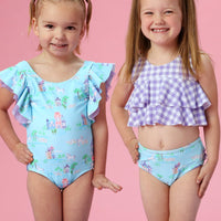 Girls Once Upon a Castle Butterfly Sleeve One Piece Swimsuit