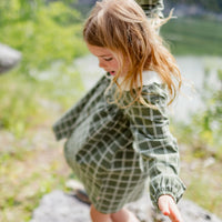 GREEN PLAID DRESS IN JERSEY, CHILD