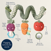 Itzy Bitzy Spiral Car Seat Activity Toy: Veggie