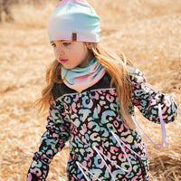 Mid-Season Mittens In Recycled Polyester Black Animal Print