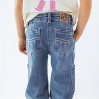 Blue jeans with heart patch, child