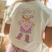 Cream T-shirt with back illustration, child
