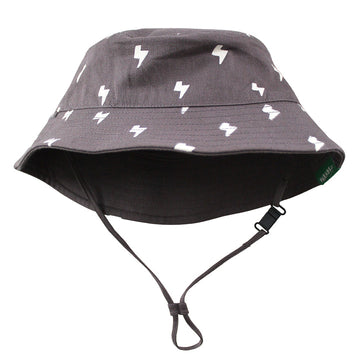Reversible Organic Cotton Bucket Hat | Lightning and Charcoal