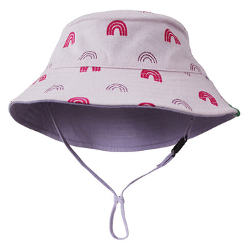Reversible Organic Cotton Bucket Hat | Rainbows and Lilac