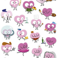 Cooky Heart Professions stickers