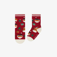 RED SOCKS WITH FESTIVE PATTERNS, BABY