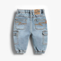 Blue cargo jeans, baby