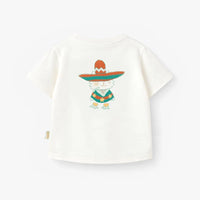 Cream T-shirt with back illustration, baby