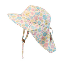Sun Hat with Neck Cape - Kissing Fish