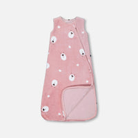 Printed Plush Sleep Sack Mauve Bears