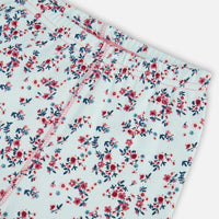 Organic Cotton Long Sleeve Two Piece Pajama Set Light Blue Floral Print