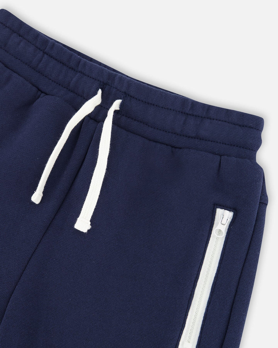 Fleece Sweatpants With Zipper Pockets Navy