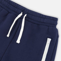 Fleece Sweatpants With Zipper Pockets Navy