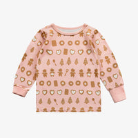 PINK TWO-PIECES PAJAMA WITH AN ALL OVER PRINT OF DELICIOUS COOKIES IN POLYESTER, BABY