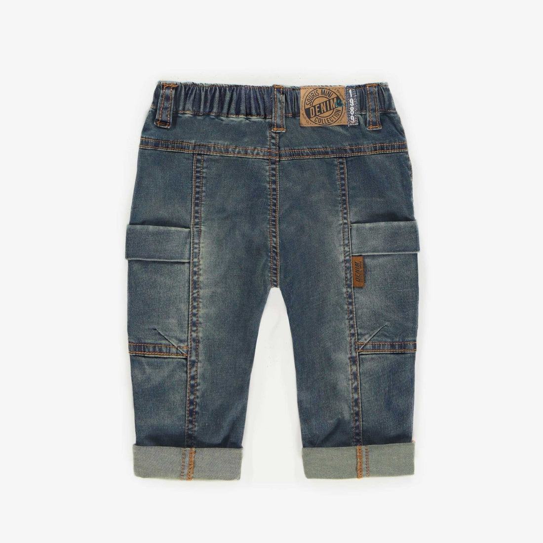 RELAXED FIT PANTS IN LIGHT DARK DENIM, BABY