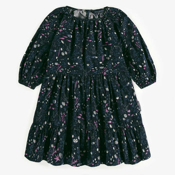 NAVY DRESS WITH SEABED PRINT IN VISCOSE, CHILD