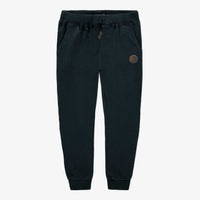 NAVY SLIM FITTED PANTS IN FRENCH TERRY, CHILD