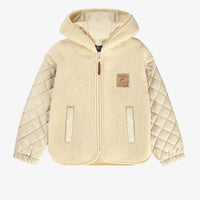 BEIGE JACKET WITH ZIPPER IN SHERPA, CHILD