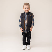 Black Reversible Sleeveless Quilted Vest