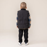 Black Reversible Sleeveless Quilted Vest