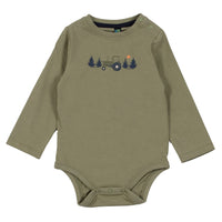 Baby Boy Olive Long Sleeve Bodysuit