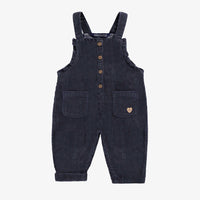 Navy blue overalls, baby