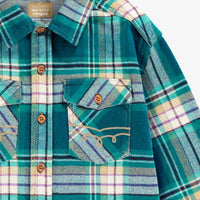 Turquoise plaid shirt, child