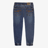 Blue jogger-style jeans, child
