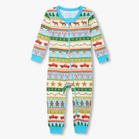 Baby Blue Fun Fair Isle Cotton Sleeper
