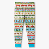 Blue Fun Fair Isle Cotton Pajama Set
