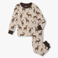 Pine Brush Stags Cotton Pajama Set